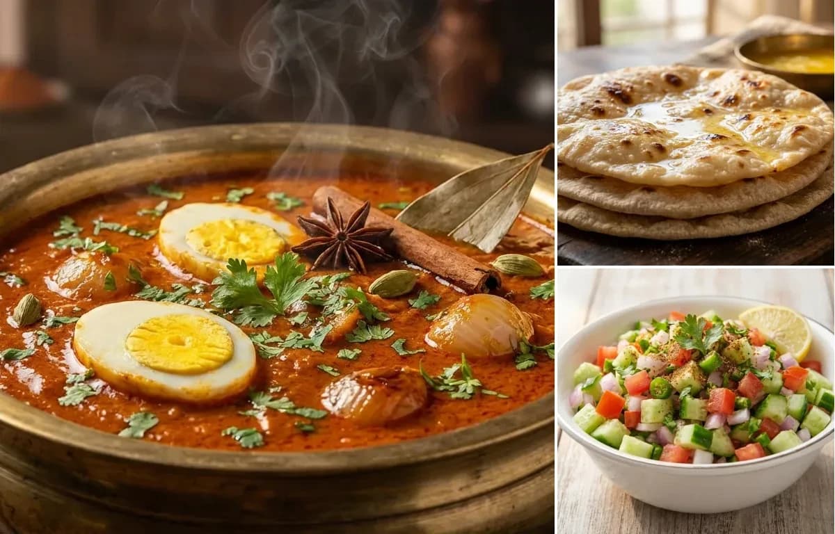Muttai Salna, Chapati and Kachumber