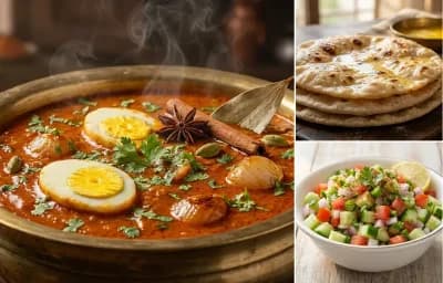 Muttai Salna with Chapati and Kachumber