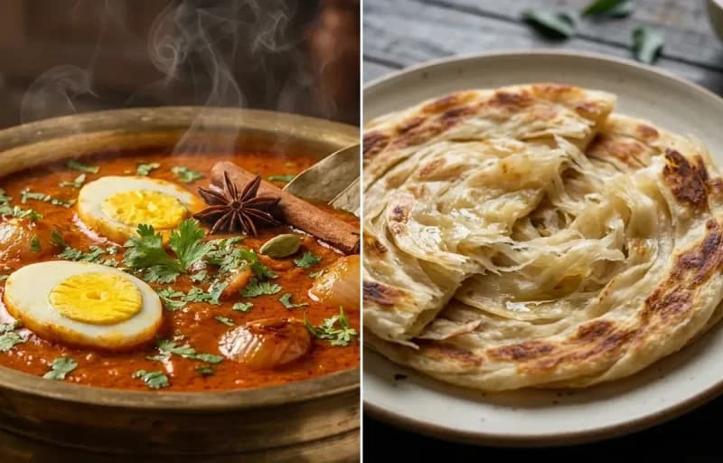 Muttai Salna with Parotta