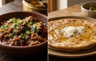 Mutton Bhaji with Paratha