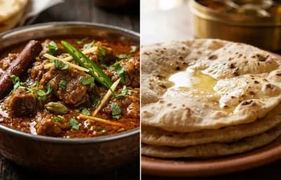 Mutton Boti Curry with Roti