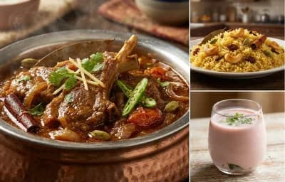 Mutton Chops Curry with Bengali Mishti Pulao and Sol Kadhi