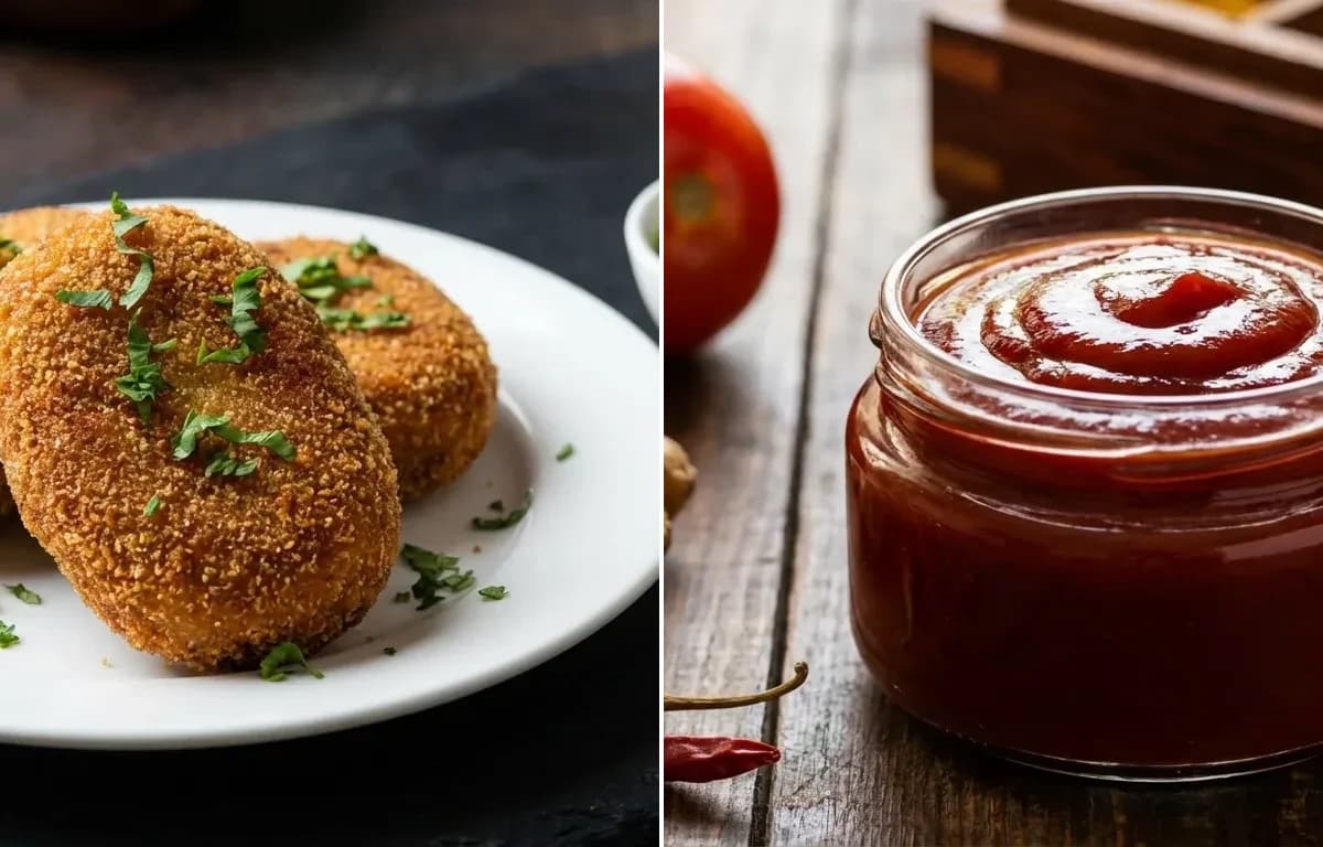 Mutton Cutlet with Tomato Ketchup