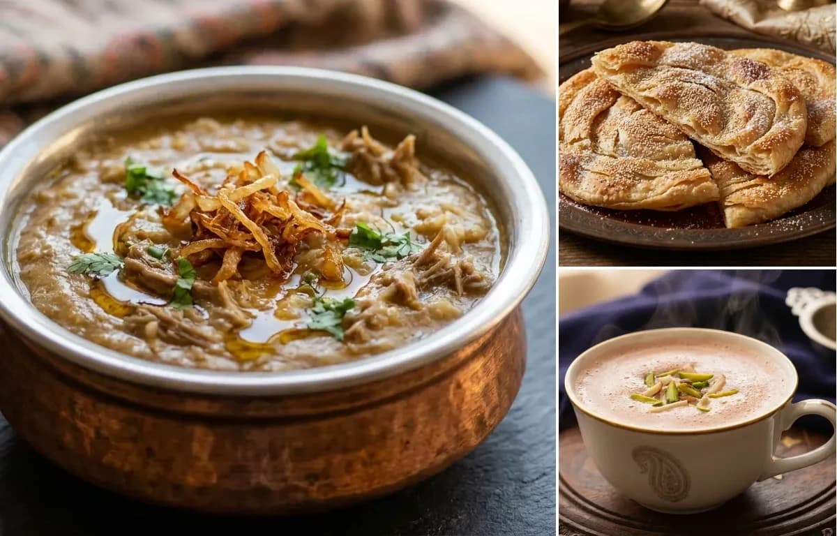Mutton Harisa, Bakarkhani and Noon Chai