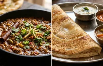 Mutton Keema Curry with Dosa