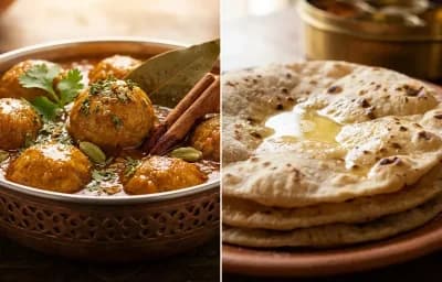 Mutton Kofta Curry with Roti