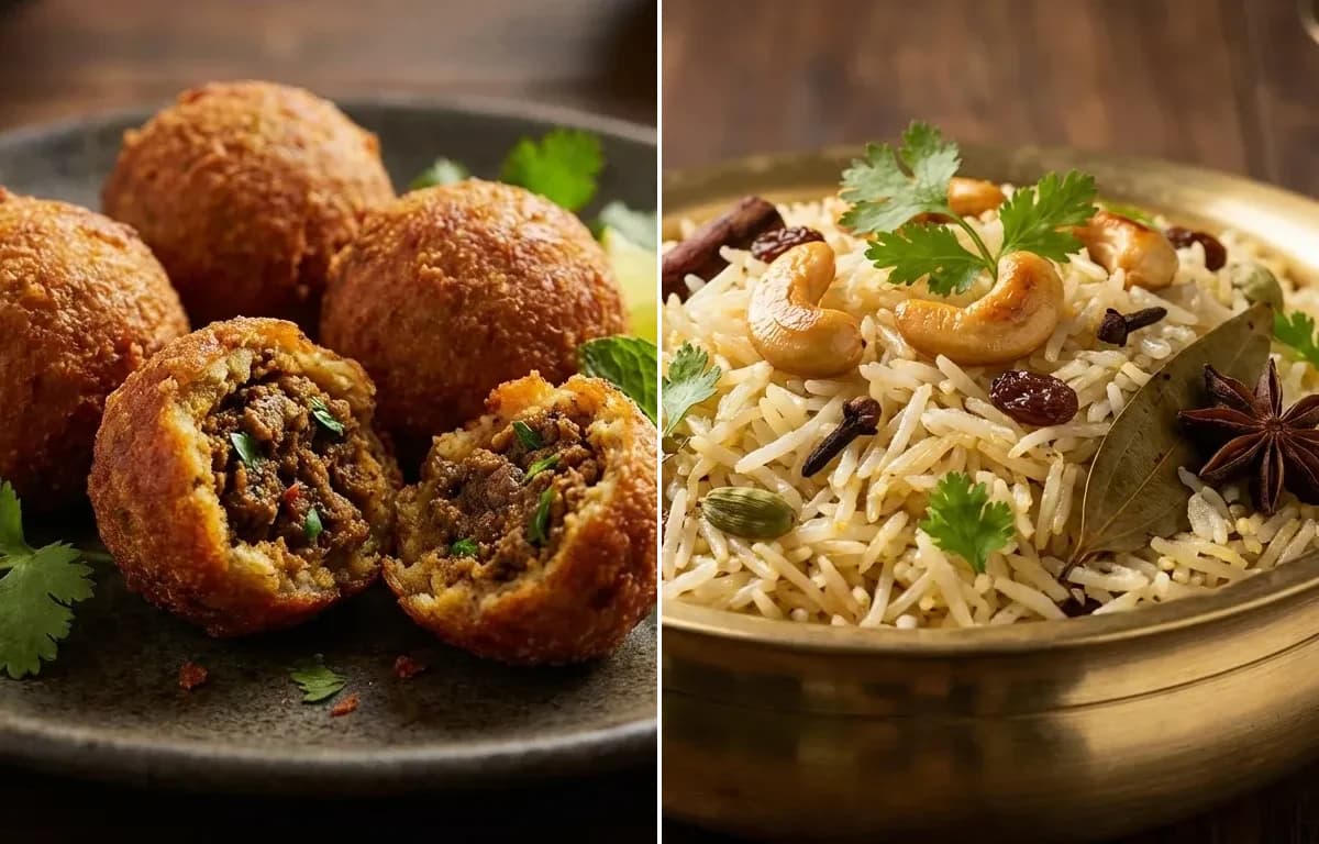 Mutton Kola Urundai with Ghee Rice
