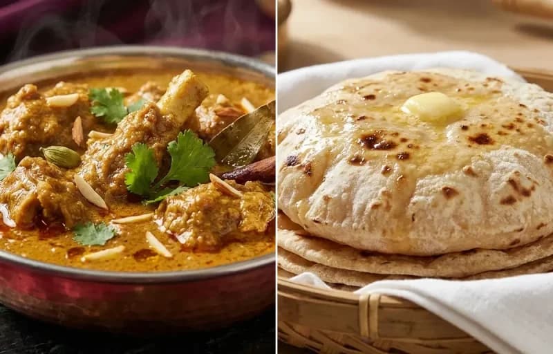 Mutton Korma with Tawa Roti