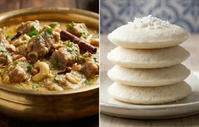 Mutton Kurma with Goan Sanna