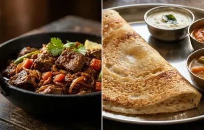 Mutton Liver Fry with Dosa