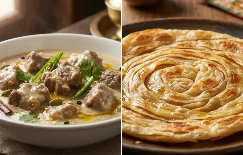 Mutton Rezala with Laccha Paratha