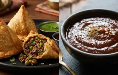 Mutton Samosa with Tamarind Chutney
