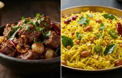 Mutton Sukka with Lemon Rice