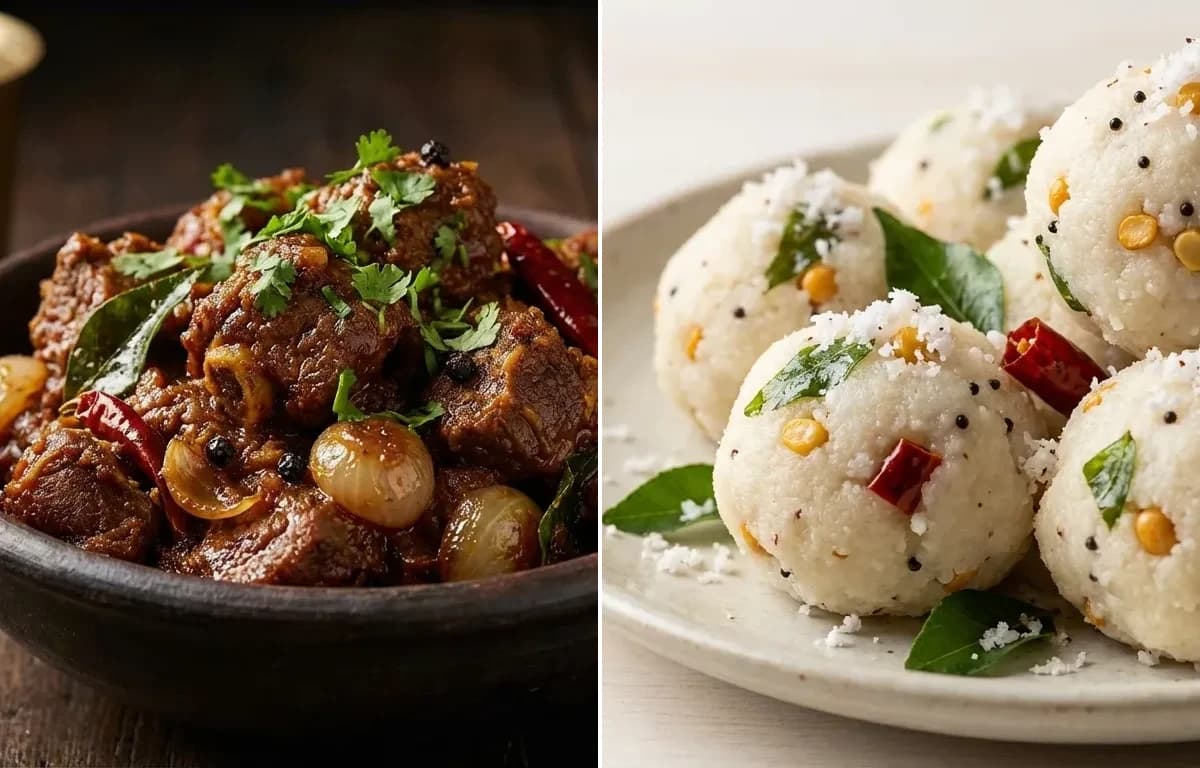 Mutton Sukka with Pundi Gatti