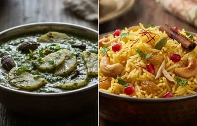 Nadru Palak with Kashmiri Pulao