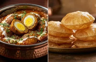 Nargisi Kofta Curry with Puri