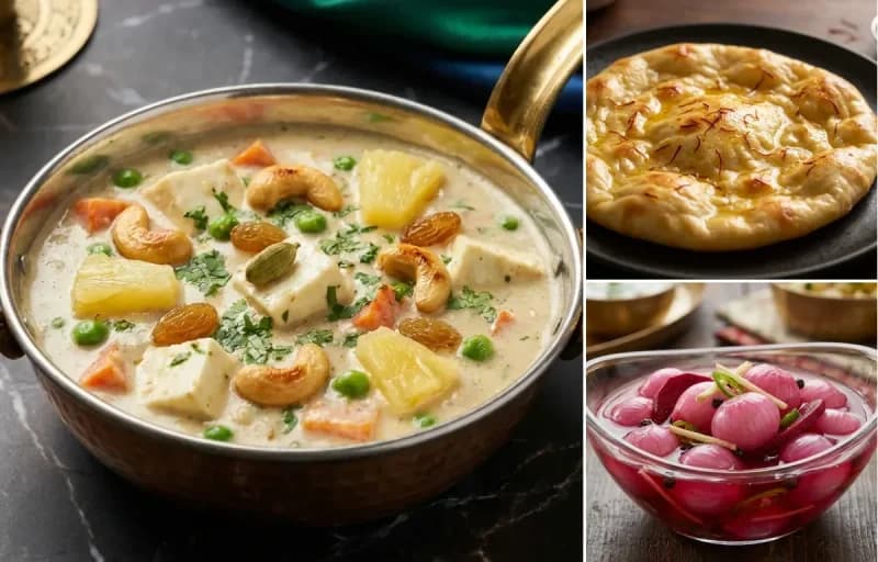 Navratan Korma, Saffron Sheermal and Sirke Wale Pyaaz