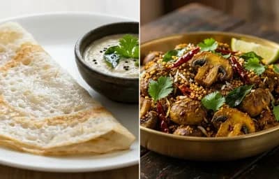 Neer Dosa with Alambe Sukka