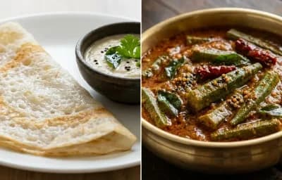 Neer Dosa with Bende Gassi