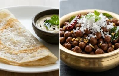 Neer Dosa with Chana Sundal