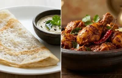 Neer Dosa with Chicken Urval