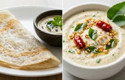 Neer Dosa with Coconut Chutney