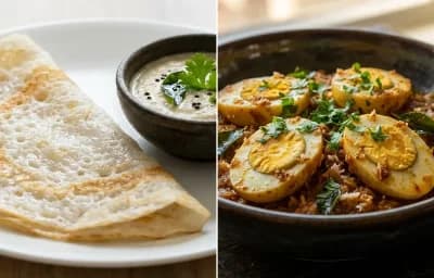 Neer Dosa with Egg Sukke