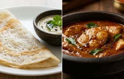 Neer Dosa with Fish Pulimunchi
