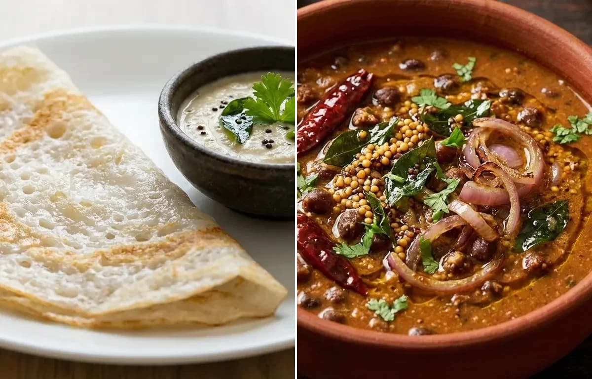 Neer Dosa with Kadale Ghasi