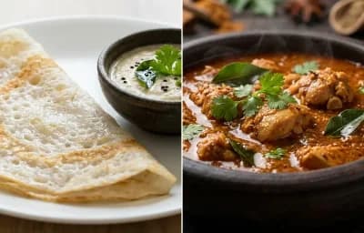 Neer Dosa with Kori Gassi