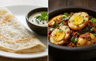 Neer Dosa with Mangalorean Egg Sukka