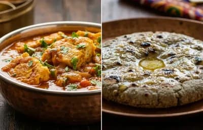 Omelette Curry with Bajra Roti