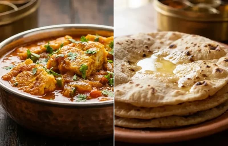 Omelette Curry with Roti