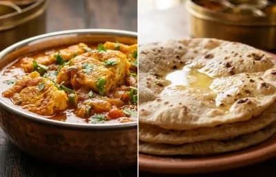 Omelette Curry with Roti