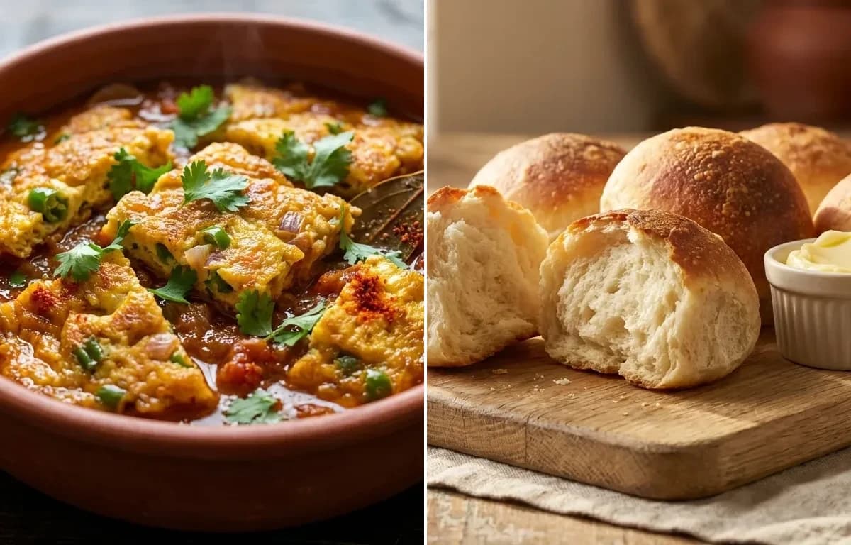 Omelette Tarkari with Goan Pau Ruti
