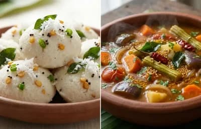 Oondi with Vegetable Sambar