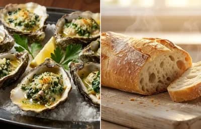 Oysters Rockefeller with French Bread