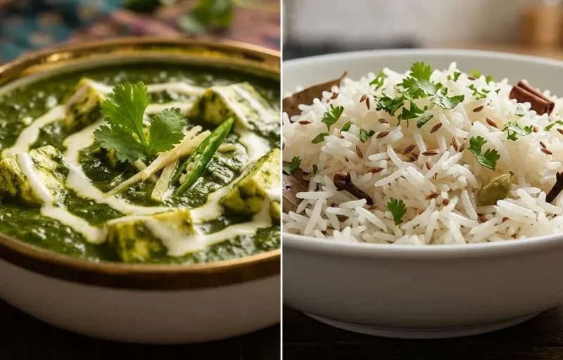 Palak Paneer with Jeera Rice