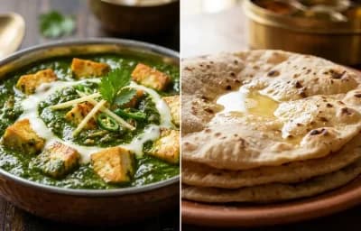 Palak Tofu with Roti