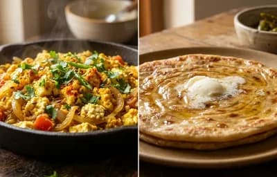 Paneer Egg Bhurji with Paratha
