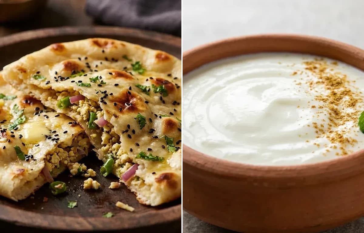 Paneer Kulcha with Dahi