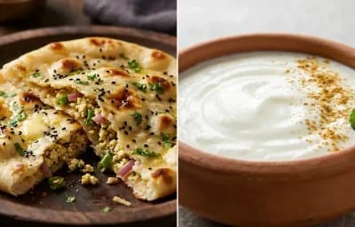 Paneer Kulcha with Dahi