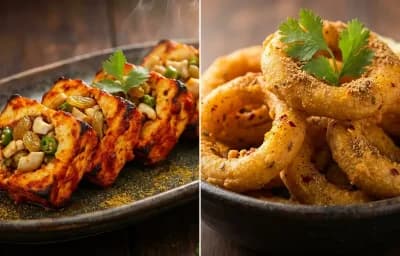 Paneer Pasanda Tikka with Indian Onion Rings