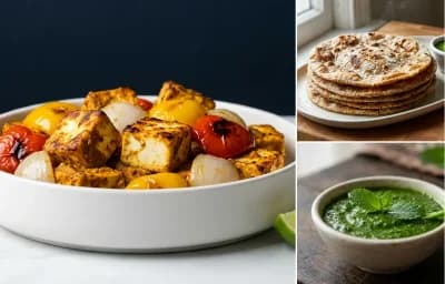 Paneer Tikka (baked) + Multigrain Roll