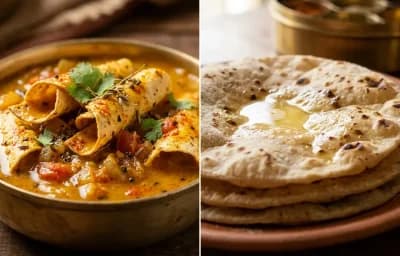 Papad ki Sabzi with Roti