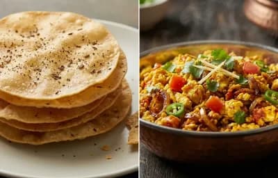 Papadum with Anda Bhurji