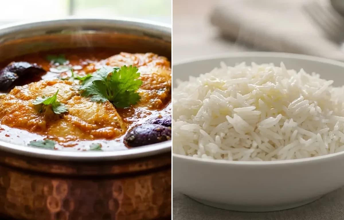 Paplet Saar with Steamed Basmati Rice