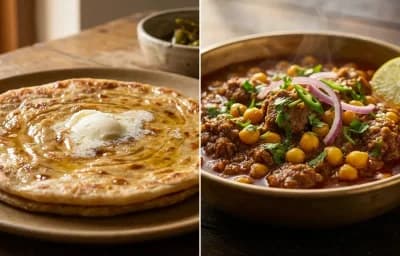 Paratha with Keema Ghugni