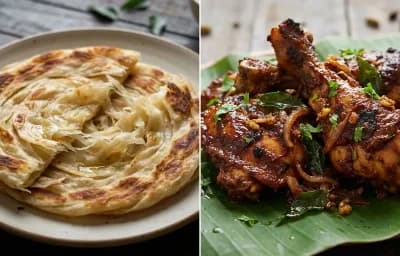 Parotta with Kerala Chicken Roast