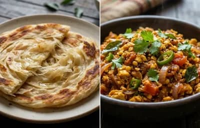 Parotta with Muttai Keema Masala